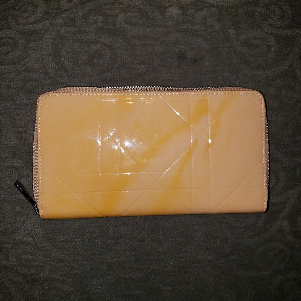 Christian Dior Almond Patented Leather Zip Around